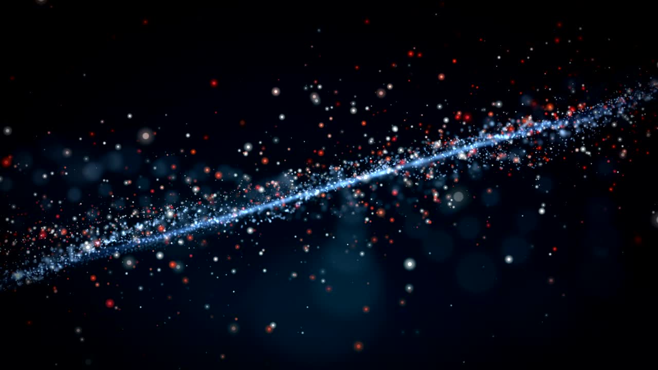Futuristic animation with wave object and glitter particles in slow motion, 4096x2304 loop 4K