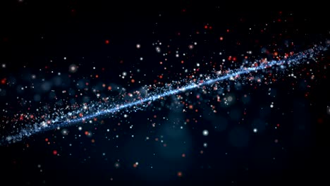 animación futurista con objeto de onda y partículas de brillo en cámara lenta, 4096x2304 bucle 4k