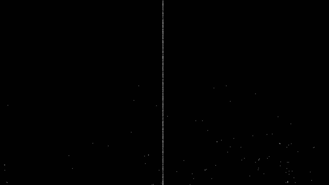 White Dust Particles Moving and Flickering on Black Background