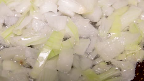 frying chopped onions