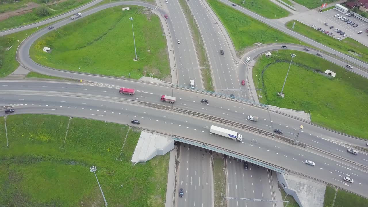 고속도로 교차로 공중 사진