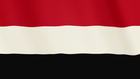 yemen flag waving animation. full screen. symbol of the country