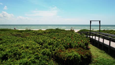 Entrance-to-Sanibel-Captiva-Island-Florida,-Aerial-view