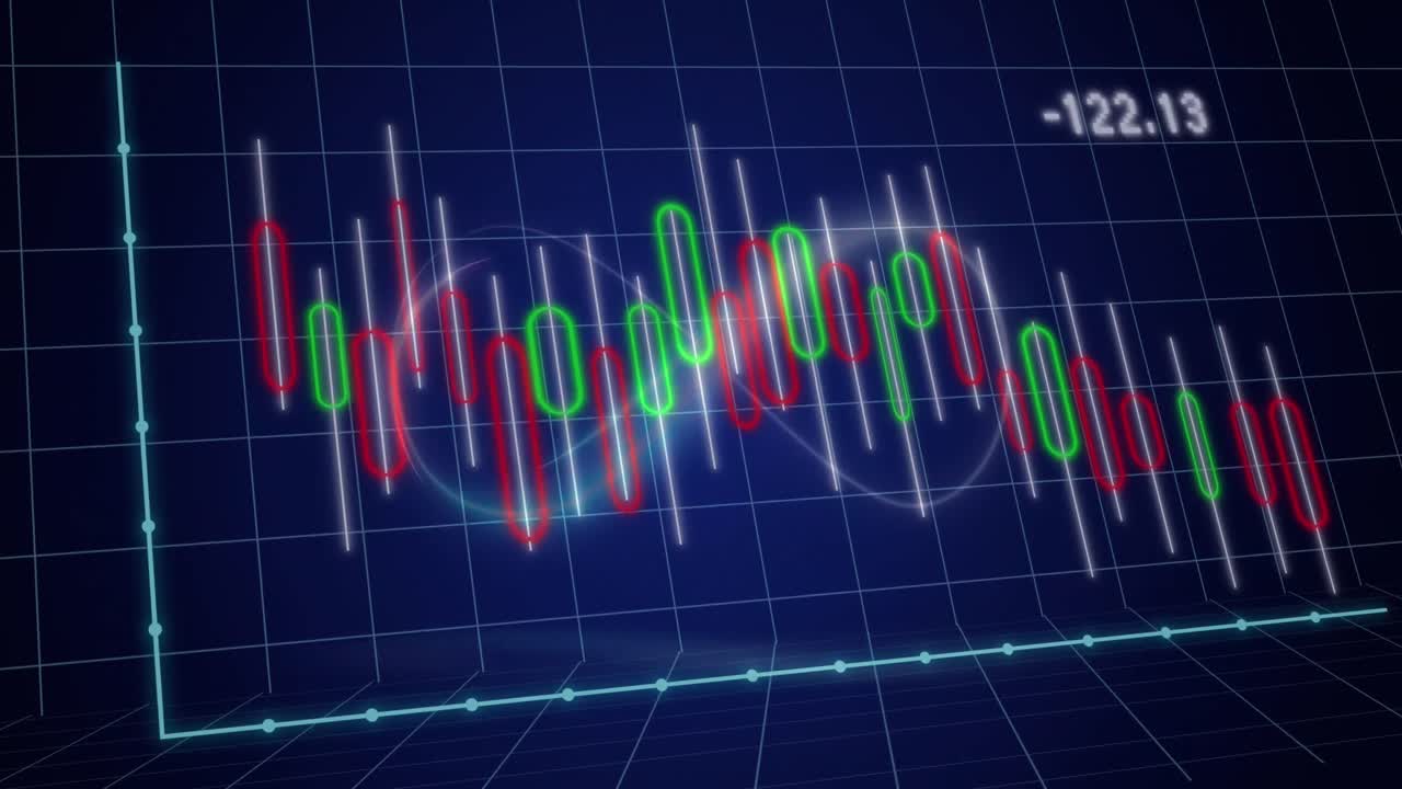 Animation of multicolored graph with changing numbers over infinity ...