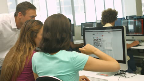 students using computer in classrooms