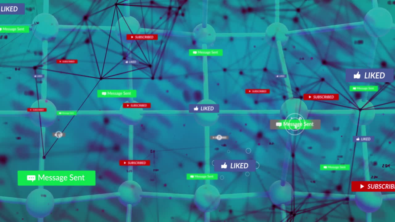 아이콘의 애니메이션 및 연결 네트워크를 통해 디지털 데이터 처리