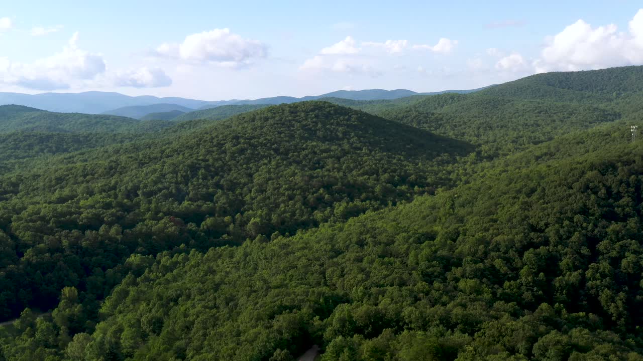 naturaleza virgen del paisaje forestal en las montañas apalaches de georgia - antena
