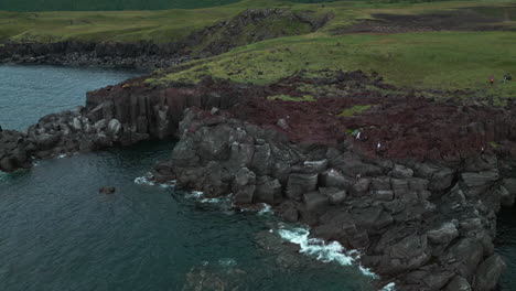 coastal rocky landscape with people