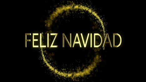 Animation-Des-Textes-„Feliz-Navidad“-Und-Des-Lichtkreises-Auf-Schwarzem-Hintergrund