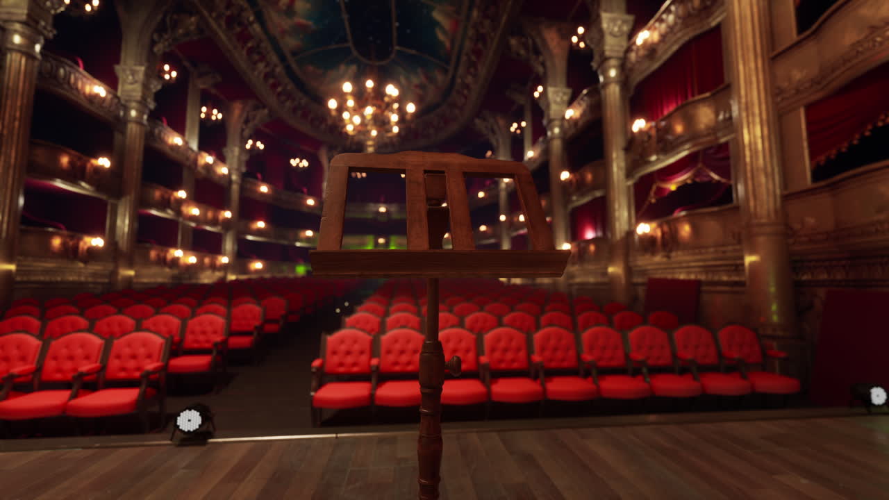 escenario vacío en un lujoso teatro