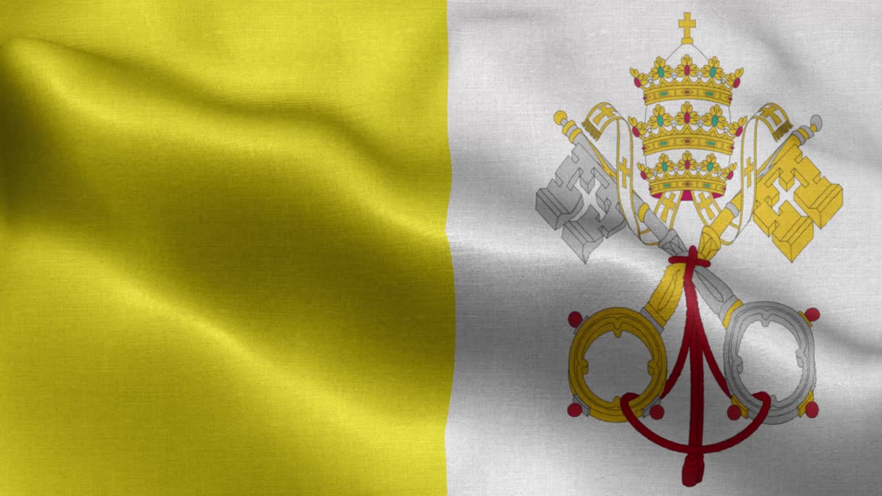ondeando lazo 4k bandera nacional de ciudad del vaticano