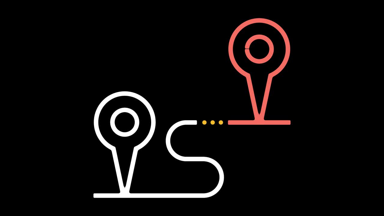 animación del icono de la línea de seguimiento de distancia con alfa