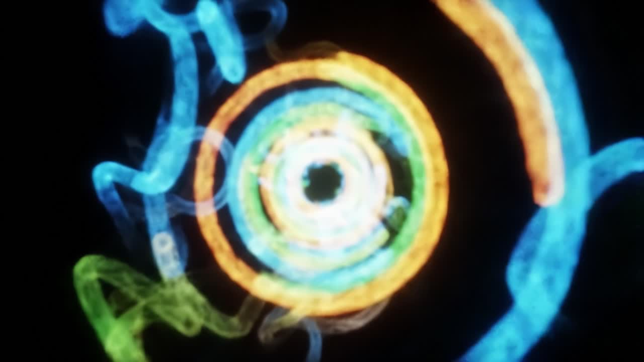 Captivating Spiral Light Patterns: A Visual Journey Through Vibrant Colors and Fluid Movements in a Hypnotic Video Sequence Celebrating Dynamic Abstract Art