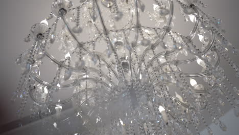 crystal chandelier close-up with sparkling lights