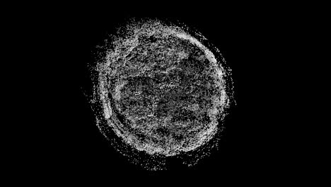 a big sphere made of thousand small particles moving and pulsing.