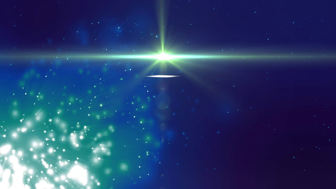 검은색 배경 위에 움직이는 반이는 빛 점의 애니메이션