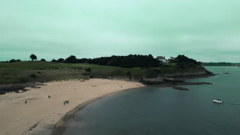 Coast-in-the-North-of-France-overlooking-old-mansion