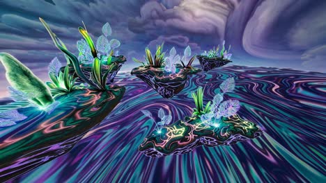 floating islands in a surreal landscape