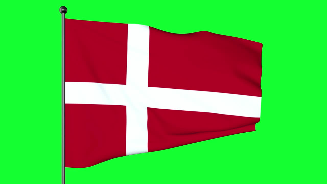 덴마크 발의 초록색 화면은 발 가장자리까지 어있는 색 스칸디나비아 십자가와 함께 빨간색입니다.