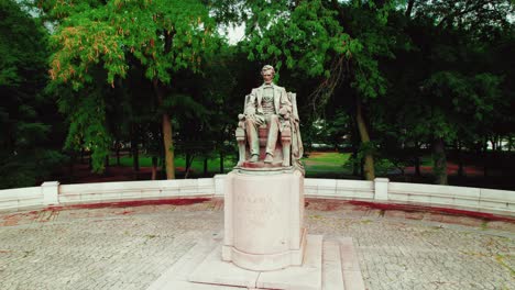 monumento a abraham lincoln aéreo en el centro de chicago, illinois