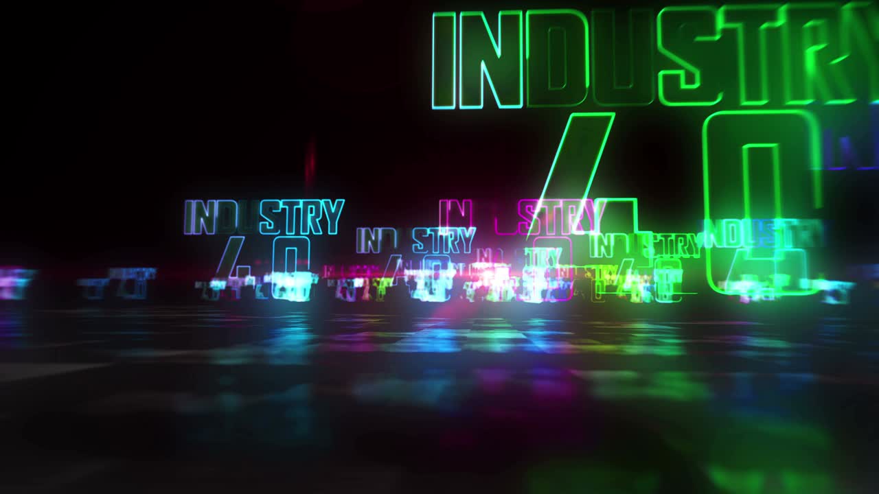 animación de hiperespacio en bucle abstracto de la industria 4.0