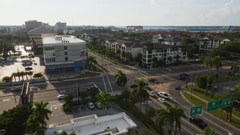 aerial view of downtown bradenton, fl, featuring the intersection of manatee ave and us-301. orbit right day w