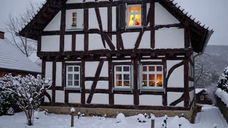 cozy winter house with christmas decorations