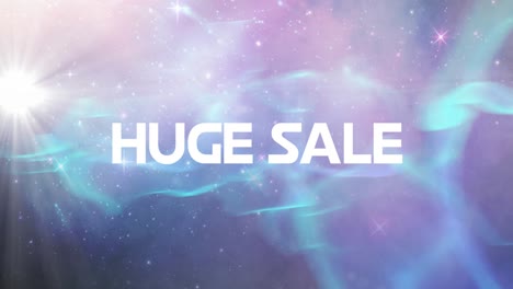 Animation-of-huge-sale-text-in-white-over-glowing-blue-to-purple-background