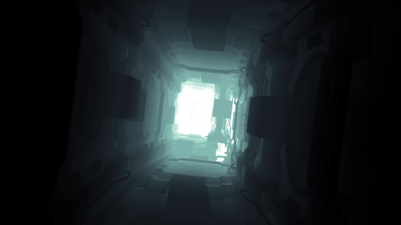 Abstract Tunnel with Glowing Light