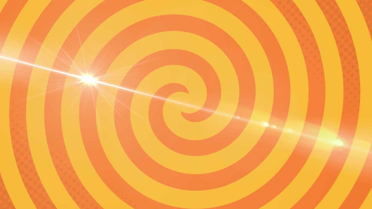 Animation of light spot moving against copy space on orange and yellow radial background