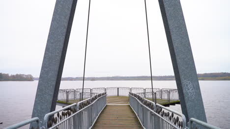 lake viewing platform at thulsfeld dam in lower saxony, germany