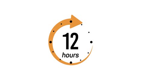 clock 12 hours icon isolated on white background. 12 hours service symbol. delivery service, online deal remaining time website symbols. 4k video motion graphic