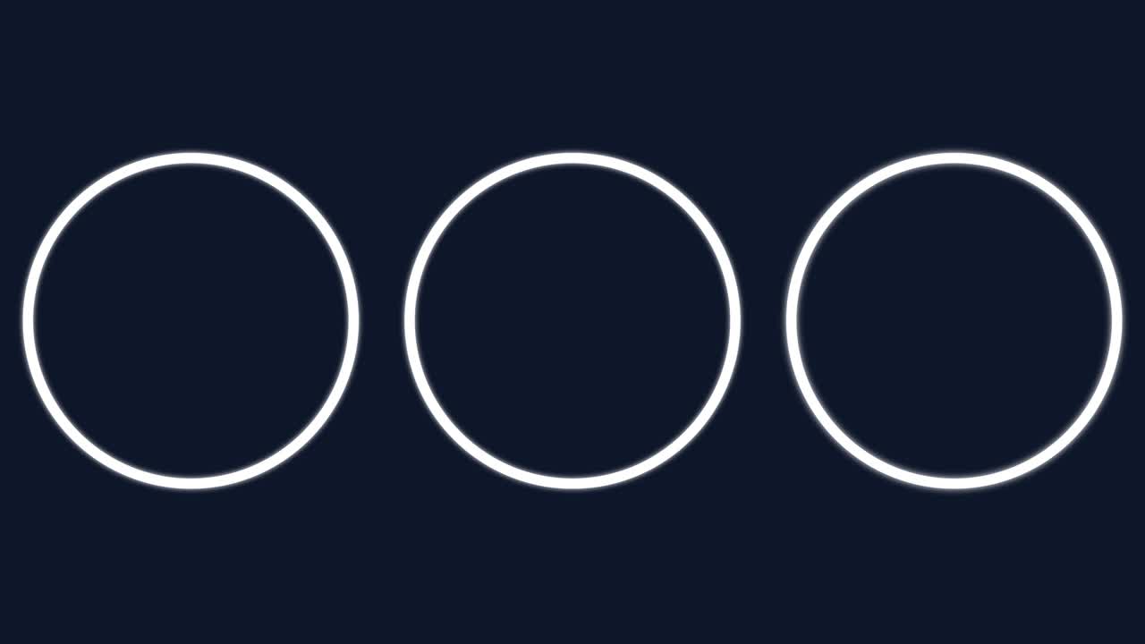 elemento hud - pantalla pendiente de carga futurista, partes en bucle. tres gráficos abstractos del elemento hud.