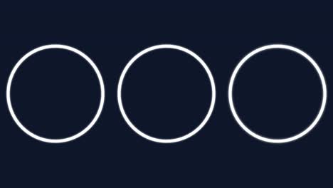 elemento hud - pantalla pendiente de carga futurista, partes en bucle. tres gráficos abstractos del elemento hud.
