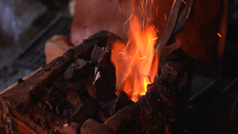 forge fire with sparks