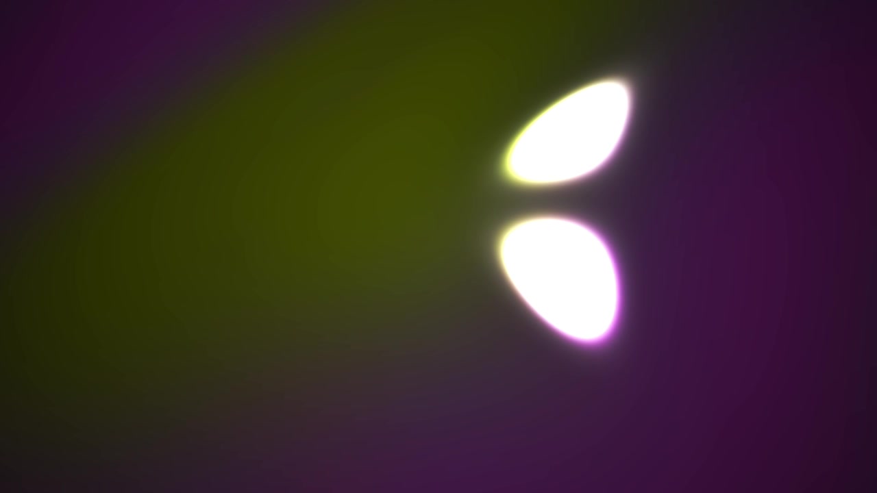 Abstract Glowing Light Orbs Moving on Purple and Green Background