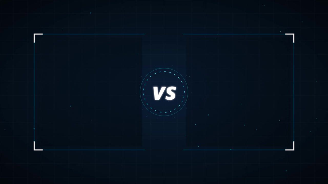 Modello di schermata Versus con interfaccia HUD digitale