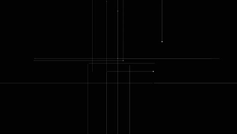 animation of straight lines, moving horizontally and vertically from the starting dot, infographic and digital data flow concept