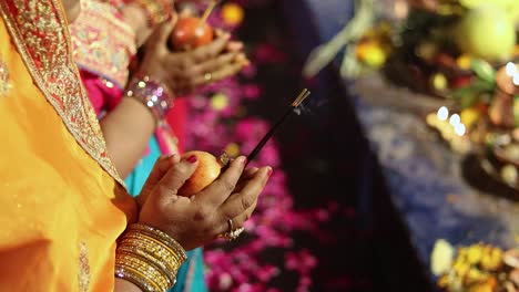 devotee doing holy rituals at festival from different angle video is taken on the occasions of chhath festival which is used to celebrate in north india on oct 28 2022