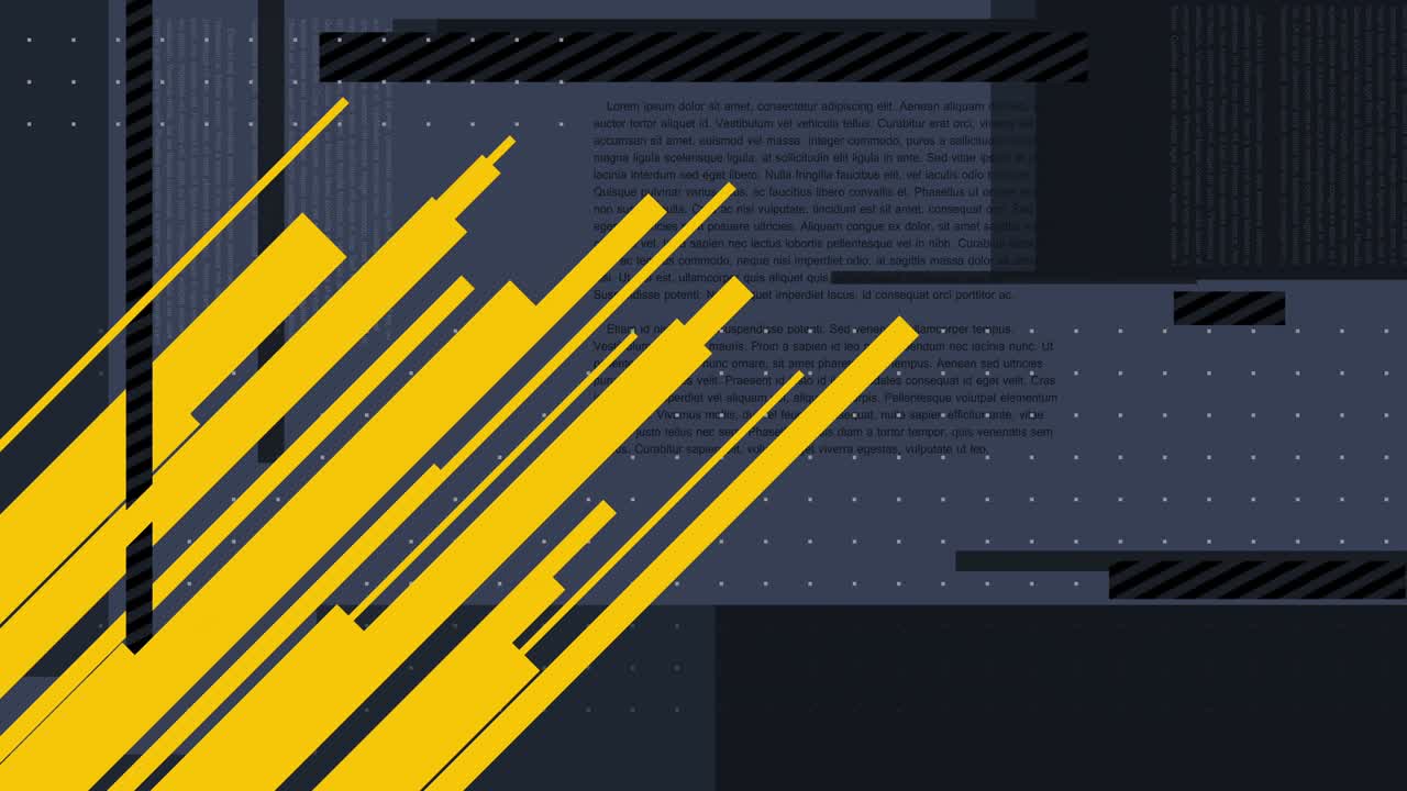 Abstract animation pattern background yellow and dark blue lines