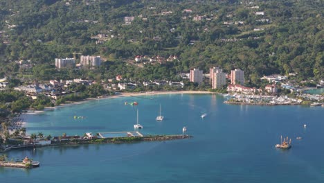 Aerial View Slide Right On Ocho Rios Bay