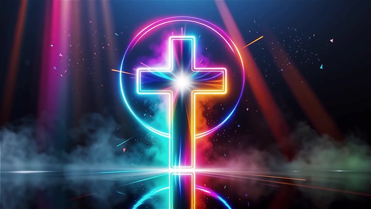 Christian Cross Heavenly Light Worship Background