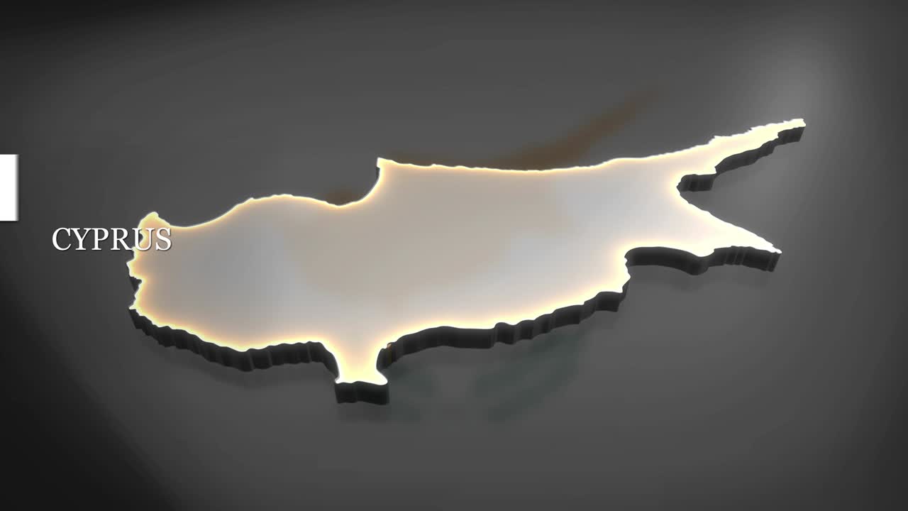 키프로스의 3d 애니메이션 지도