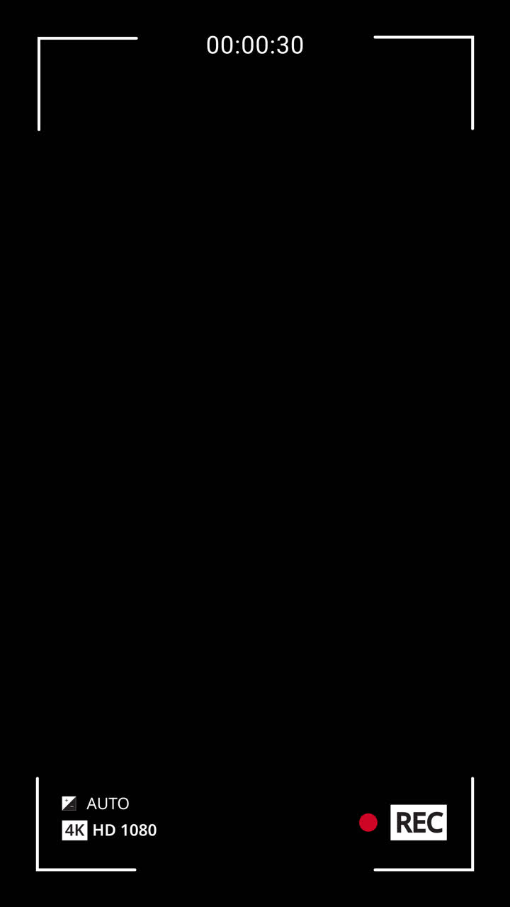 Black Screen with Digital Camera Recording Interface Overlay