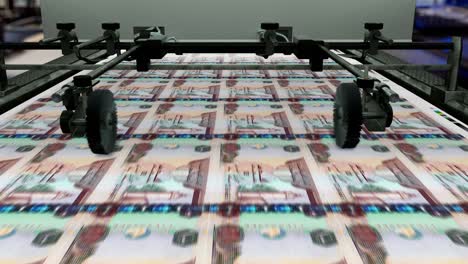 emiratos árabes unidos dirham - impresión de dinero - loopable - 4k