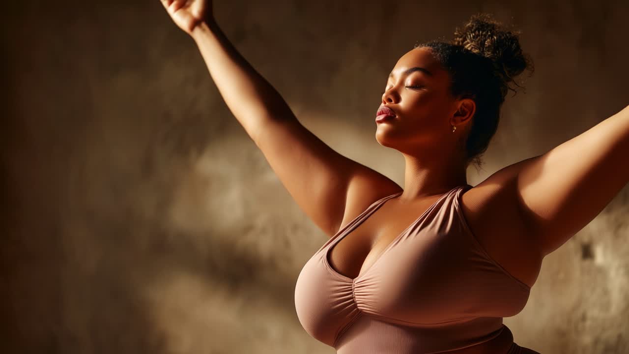 An Empowering Moment: Celebrating Body Positivity and Self-Love Through a Captivating, Serene Capture of a Confident Individual in a Soft, Natural Light