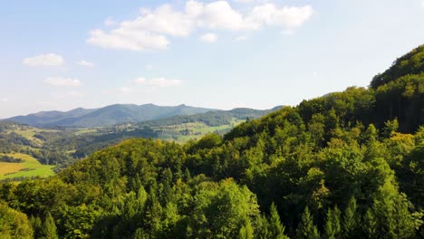 view of the hills from the air in the summer