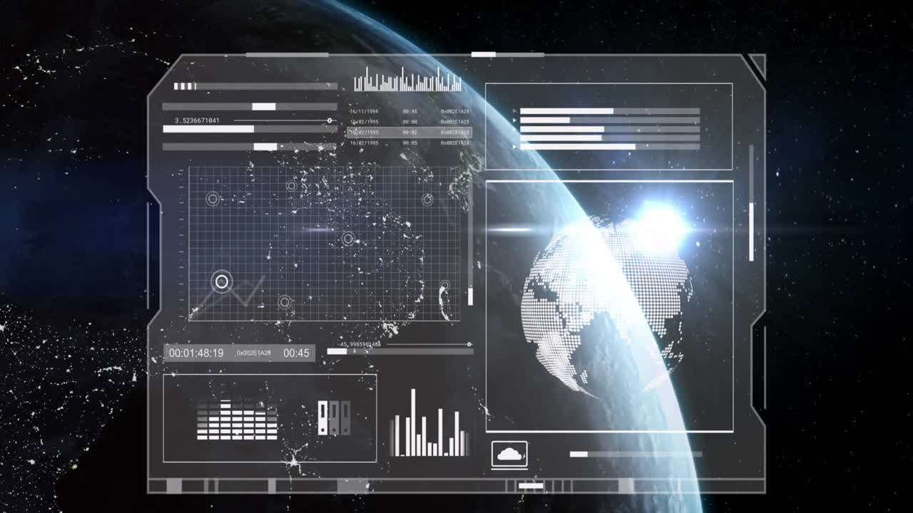Animation of data processing over globe