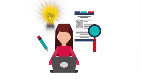 young woman using laptop computer