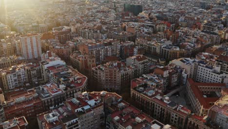 aerial view of barcelona city center